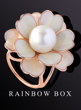 RAINBOW滴釉山茶花珍珠丝巾圈围巾扣 秋冬裙子T恤收缩扣女送妈妈