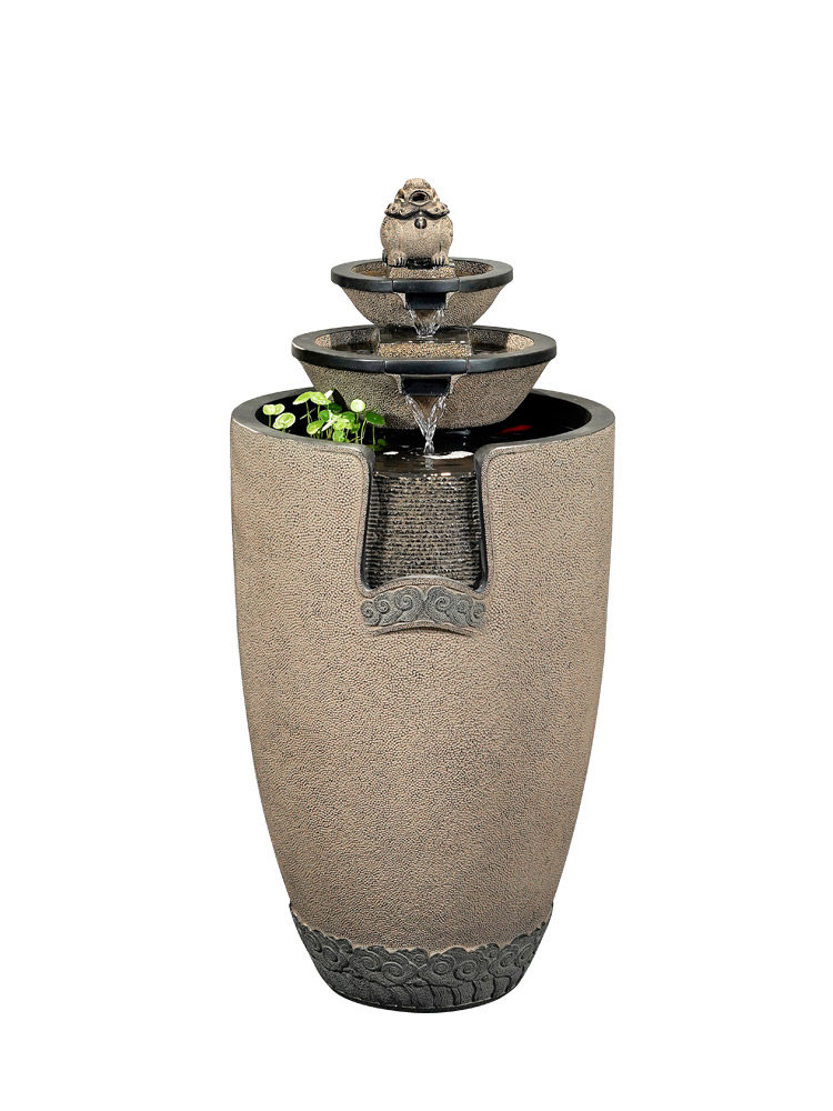 新中式流水摆件室内客厅电视柜旁循环水喷泉落地新居开业招财景观