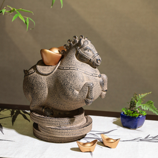 新中式招财马摆件家居装饰客厅酒柜办公室桌面工艺品礼品马上有钱