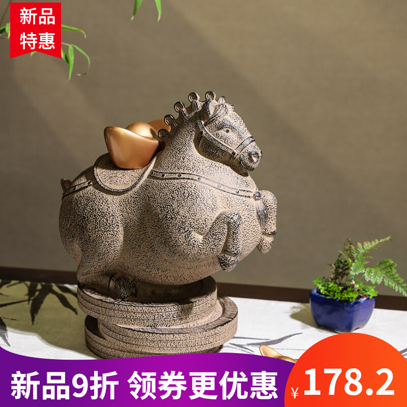 新中式招财马摆件家居装饰客厅酒柜办公室桌面工艺品礼品马上有钱
