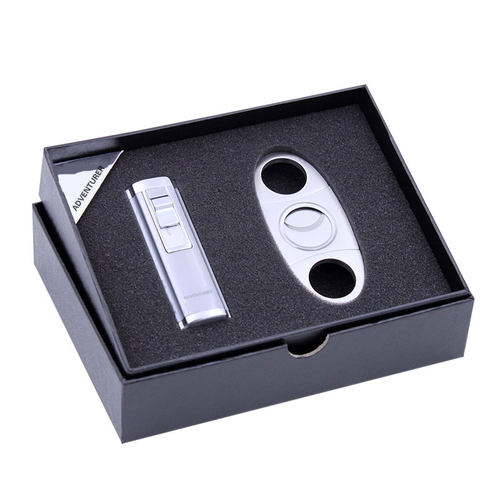 ADVENTURER雪茄礼盒两件套三火苗打火机雪茄烟剪刀雪茄钳男士礼品