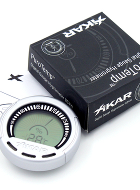 美国 西卡Xikar雪茄电子温湿度表 电子湿度计 中圆形温度表XIKAR