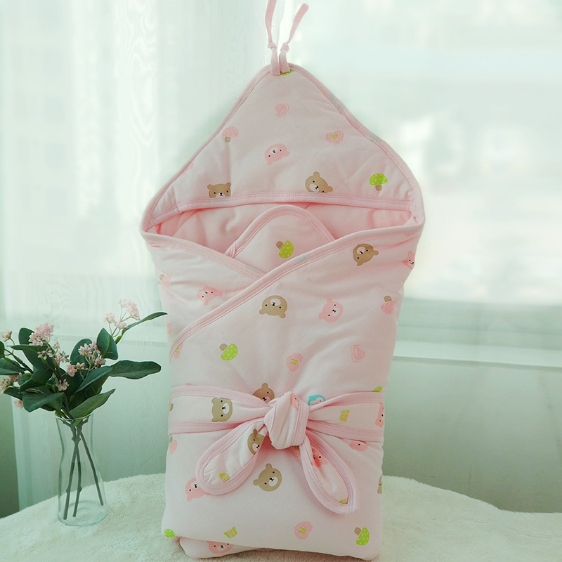 康欣儿秋冬新生儿抱被a类连帽