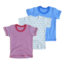 日系夏天短袖中童t恤卡通条纹男女宝宝圆领纯棉柔软7/8岁1603