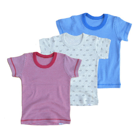 日系夏天短袖中童t恤卡通条纹男女宝宝圆领纯棉柔软7/8岁1603