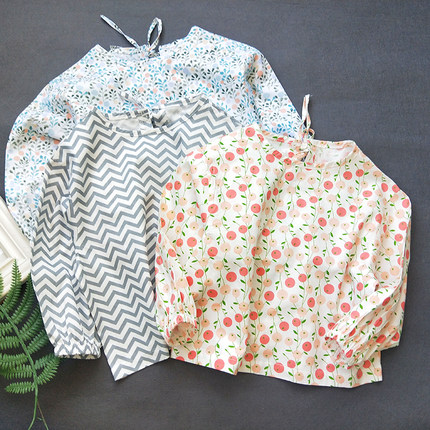 可爱清新梭织纯棉男女宝宝罩衣宽松肥大反穿衣系带套冬天棉袄013