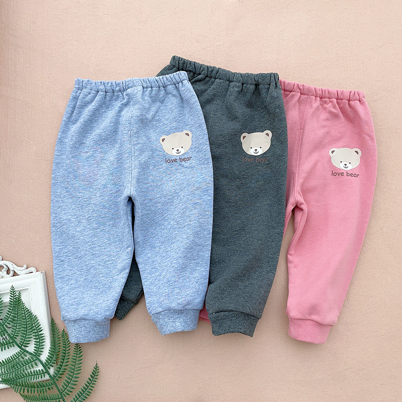 康欣儿春秋卫衣棉纯棉长裤男女宝宝休闲外出运动裤柔软133