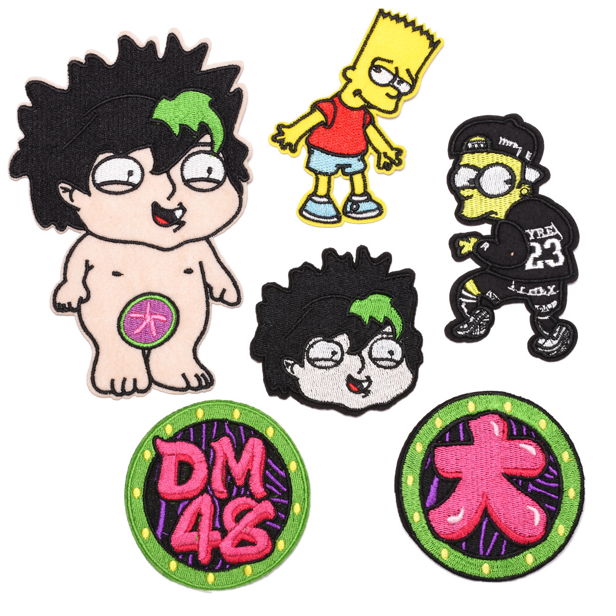 厂家直销日本原单可烫小人头布贴补丁贴刺绣标徽章个性补丁贴定制