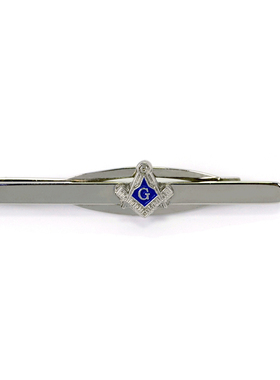 Freemason共济会迷你标志不锈合金银色领夹男士领带夹 Tie clips