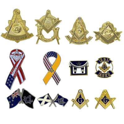共济会国旗锌合金配饰胸针徽章