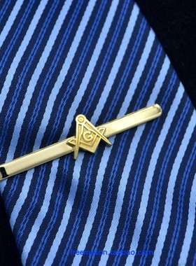 共济会男士高档商务职业西装电镀金色不锈钢领带夹创意简约领夹子