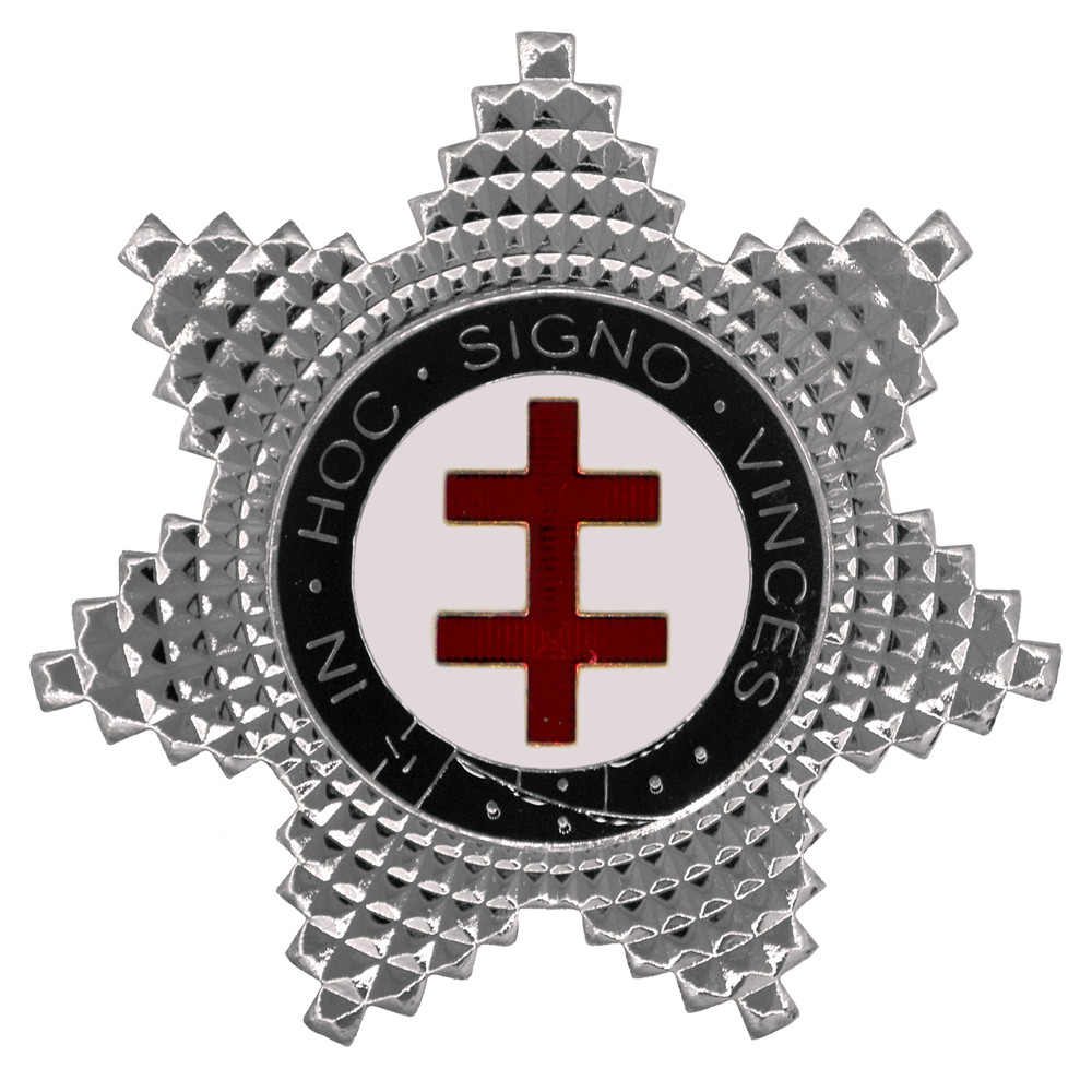 3d立体质感圣殿骑士团勋章洛林十字架荣誉胸章复古大帽章银色金色