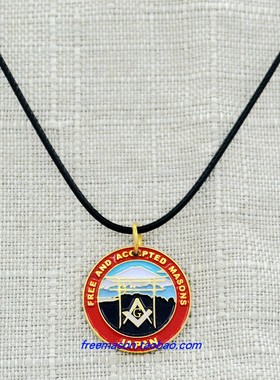 日本共济会男士百搭镀金挂饰吊坠