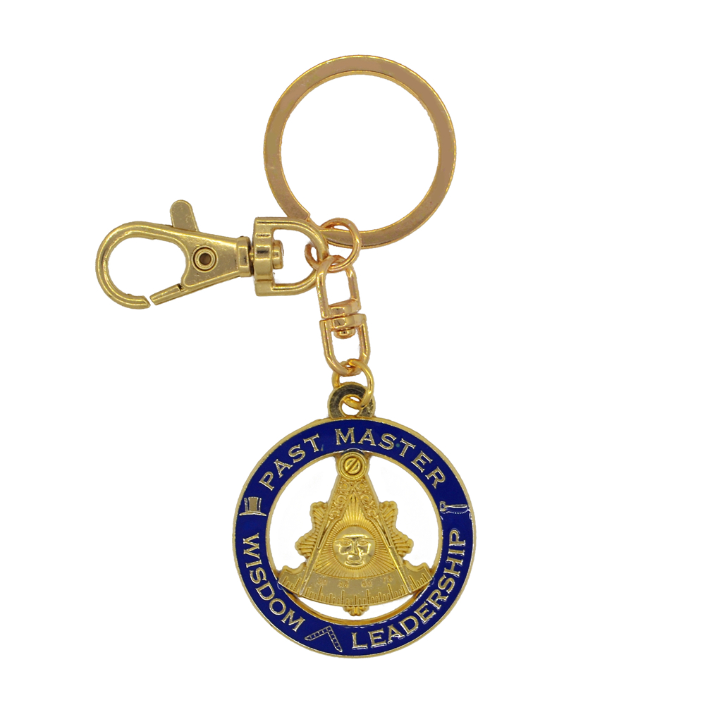 欧美风Freemasonry共济会不锈镂空金属电镀金男士钥匙扣挂件吊坠