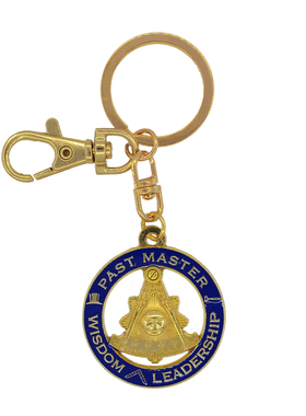 欧美风Freemasonry共济会不锈镂空金属电镀金男士钥匙扣挂件吊坠