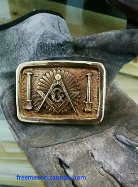 Freemason共济会皮带扣欧美复古手工个性订制纯铜皮带扣 工匠精神