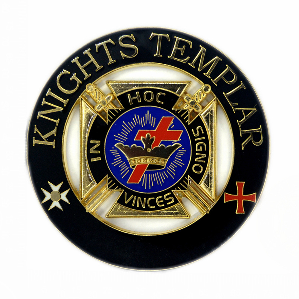 knights templar圣殿骑士团标志物镀金烤漆汽车装饰车贴车标包邮
