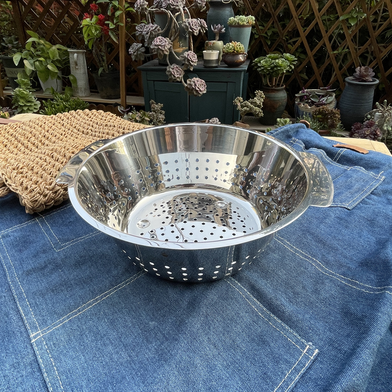 日本18/10不锈钢洗菜盆家用厨房沥水篮蔬果盆洗水果篮滤水筐漏盆