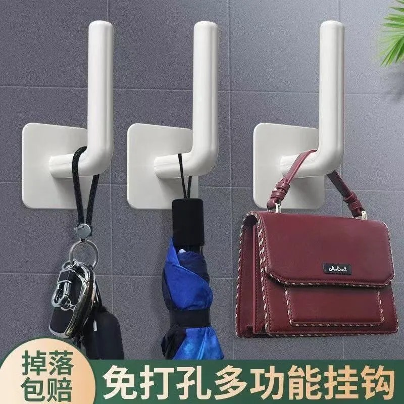 多功能挂钩免打孔加长自粘无痕贴挂架厨房浴室墙面壁挂粘钩菜板架