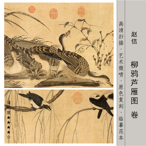工笔花鸟花卉宋画风景山水长卷