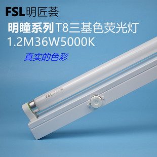佛山照明36w三基色t8灯管5000K护眼荧光灯光线柔不刺眼教室黑板灯