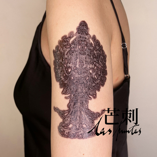 芒刺原创文身贴|千手千眼观世音（1）|大面积防水遮盖疤痕纹身贴