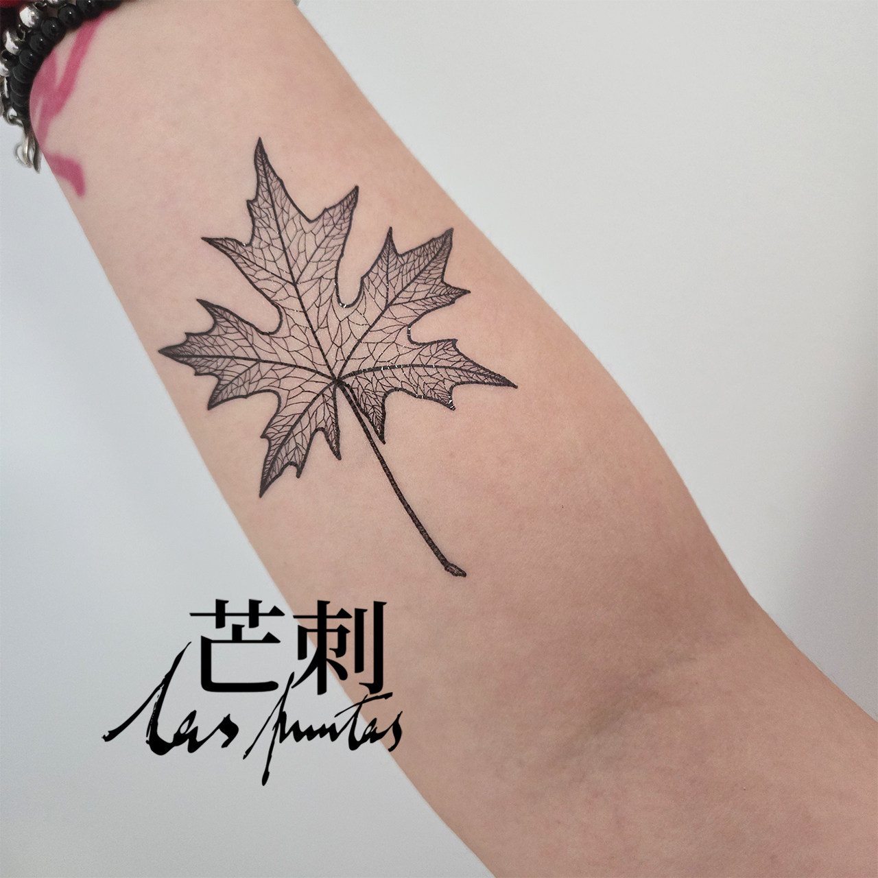 芒刺原创文身贴|枫叶(2)|手绘防水文艺小众仙气风高级感纹身贴