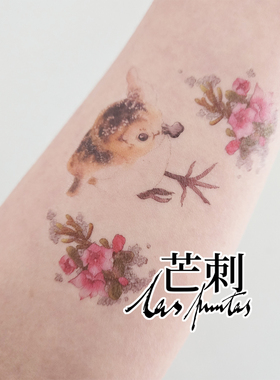 芒刺原创文身贴|勺嘴鹬(2)|鸟彩绘彩色小勺子防水持久可爱纹身贴