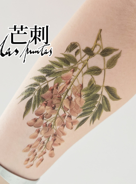 芒刺文身贴|中国紫藤|防水持久彩色彩绘纹身贴花小众风高级感