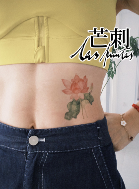 芒刺原创|荷花|国风彩绘彩色防水持久新中式纹身贴|小众风高级感