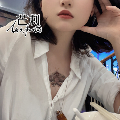 芒刺原创文身贴|大天蚕蛾|手绘彩色防水持久纹身贴|文艺 高级感