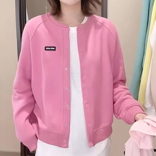 2026早春新款简约时尚圆领卫衣外套小个子设计百搭棒球休闲开衫