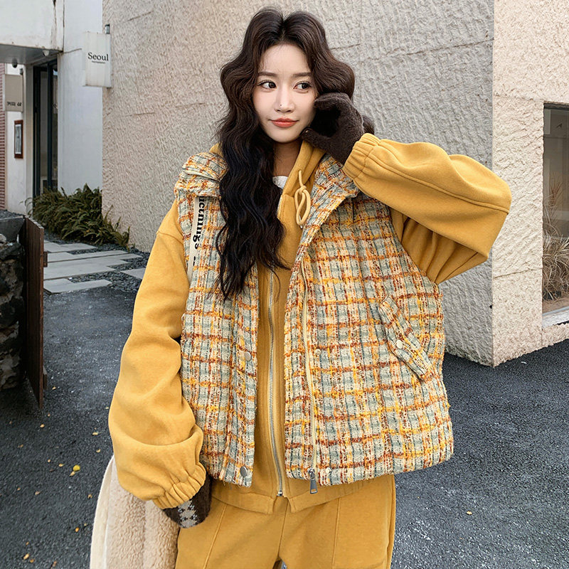 小香风棉马夹加绒加厚卫衣裤三件套2C339B-6119-P350-K468,女装套装/套裙,2C339