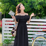 法式温柔风荷叶边吊带裙女夏季2025新款初恋系甜美韩系氛围感长裙，女装连衣裙，2C339
