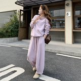 2026新品紫色慵懒风卫衣套装女宽松显瘦两件套休闲装2801P195K285，女装套装/套裙，2C339