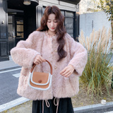 2025冬装新品仿生皮草外套女保暖减龄优雅大衣2892P225K325，女装短外套，2C339