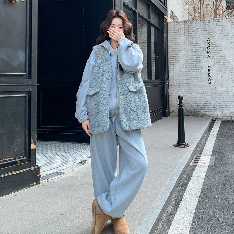 【大货】加厚马夹卫衣休闲裤三件套装2C339B-6214-P295-K445,女装套装/套裙,2C339