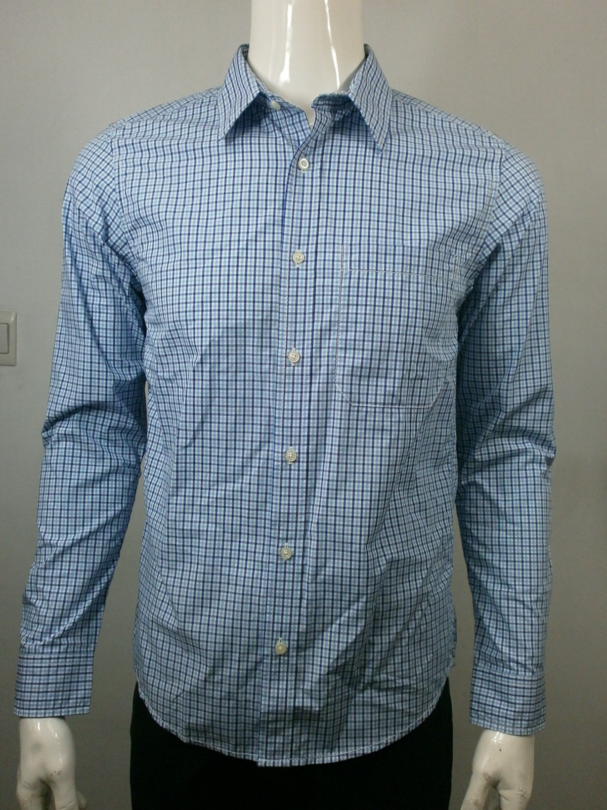 caribbeanjoe外国品牌 男装 全棉 长袖衬衫 细红格 特价 包邮