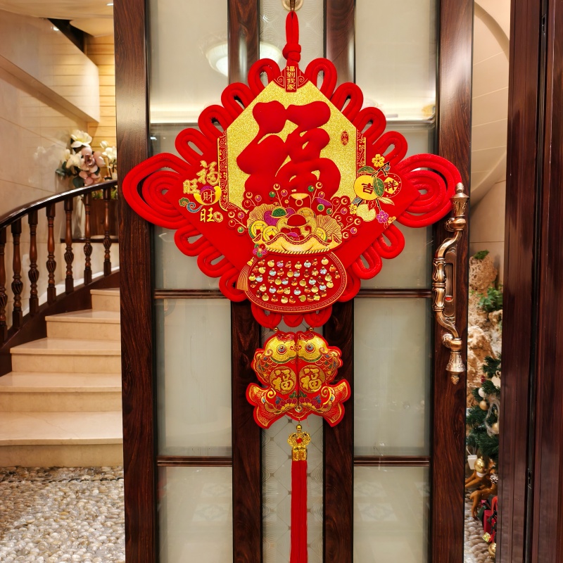 电视背景墙中国结平安挂件