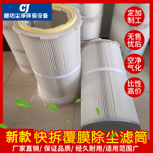 工業325快拆覆膜除塵濾芯脈沖濾筒除塵器靜電噴涂噴塑噴砂機濾筒