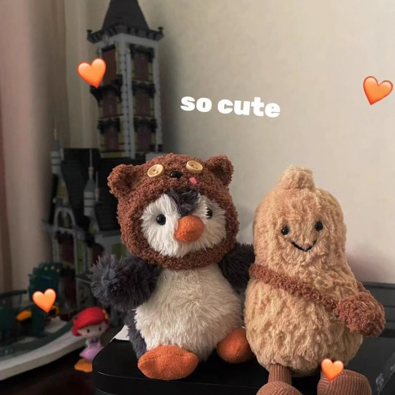 跨境花生企鹅公仔玩偶网红可爱小号柔软儿童宝宝安抚毛绒玩具娃娃