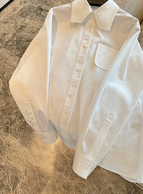 现货 小景家同款 Italy进口面料女士长袖衬衣 基础又心机百搭衬衫