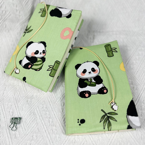 熊猫手帐书衣A5A6 手账本封套定制尺寸布书衣可调节式布书套清新