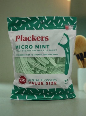 现货 美国Plackers单线牙线棒牙线架超细牙线棒150支
