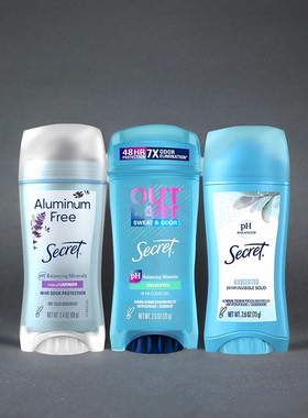 现货美国进口Secret秘密止汗膏香体膏 腋下去体味73g 无香膏体24H