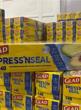 现货 美国GLAD Press'nSeal佳能微波炉食品自粘保鲜膜43.4米可选