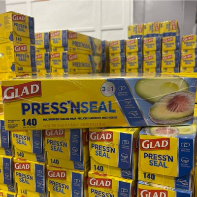 现货 美国GLAD Press'nSeal佳能微波炉食品自粘保鲜膜43.4米可选