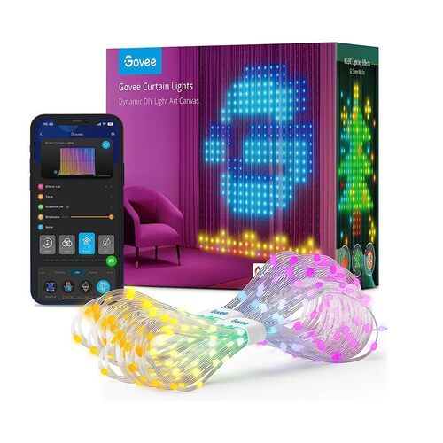 Govee LED 幻彩可变换图案发光帘子 瀑布动态灯光秀智能窗帘灯