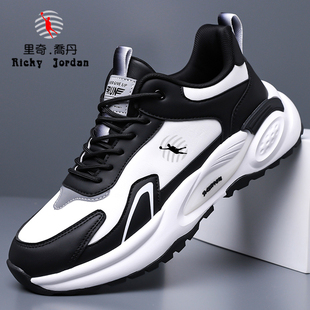 里奇乔丹男鞋秋冬季新款男士老爹鞋男防滑运动休闲鞋男软底潮鞋