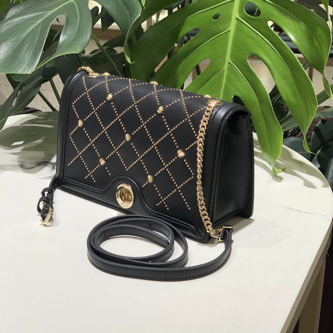 【高品质】红谷专柜正品新款女单肩包链条斜挎包小方包真皮小包包